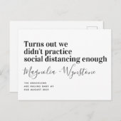 Funny Social Distancing Pregnancy Announge Aankondigingskaart (Voorkant / Achterkant)