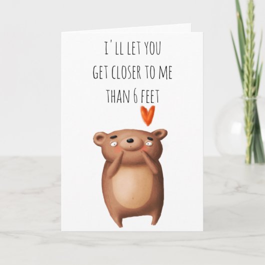 Funny Social Distancing Valentijnsdag Love Kaart (Voorkant)