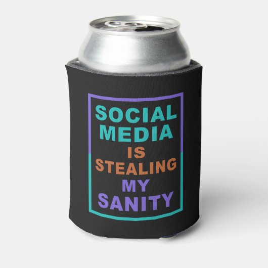 Funny "Social Media" aangepaste monogram koelbox Blikjeskoeler (Blikje Achterkant)