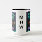 Funny "Social Media" aangepaste monogram-mokken Mok (Midden)