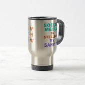 Funny "Social Media" aangepaste monogram-mokken Reisbeker (Voorkant rechts)