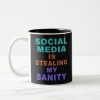 Funny "Social Media" aangepaste monogram-mokken