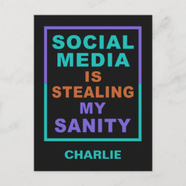 Funny "Social Media", aangepaste naam briefkaart