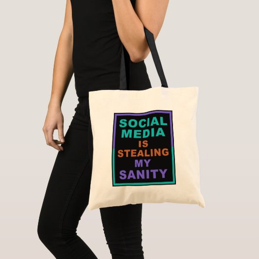 Funny "Social Media"-canvas tassen (Voorkant (product))