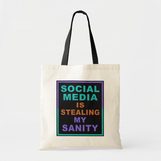 Funny "Social Media"-canvas tassen (Voorkant)