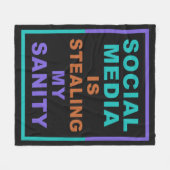 Funny "Social Media"-dekens Fleece Deken (Voorkant (Horizontaal))