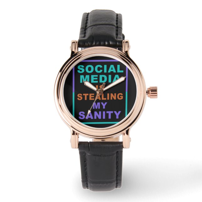 Funny "Social Media"-horloges Horloge (Voorkant)