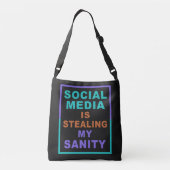 Funny "Social Media" zakken Crossbody Tas (Achterkant)