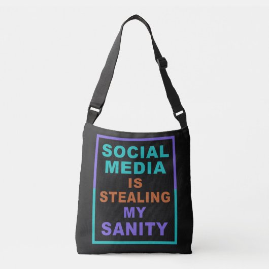 Funny "Social Media" zakken Crossbody Tas (Voorkant)