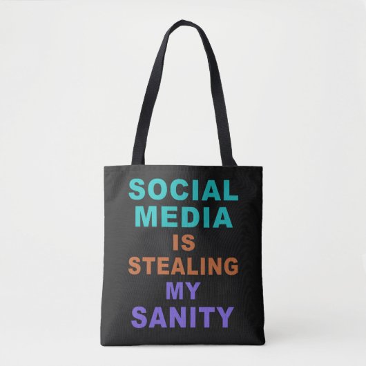 Funny "Social Media" zakken Tote Bag (Voorkant)