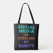 Funny "Social Media" zakken Tote Bag (Achterkant)