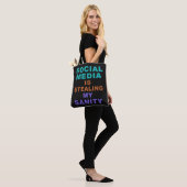 Funny "Social Media" zakken Tote Bag (Op model)