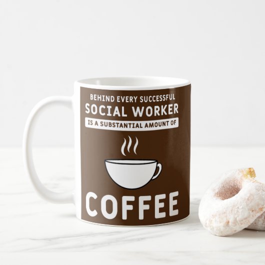 Funny Social Worker Coffee en Social Work Koffiemok (Met donut)