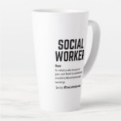 Funny Social Worker Dictionary Definition Coffee Latte Mok (Rechterhoek)