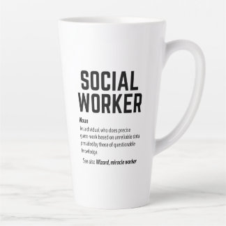 Funny Social Worker Dictionary Definition Coffee Latte Mok