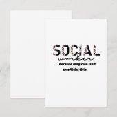 Funny Social Worker Hartelijk dank Bedankkaart (Voorkant / Achterkant)