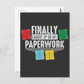 Funny Social Worker Paperwork Kantoor Pensioen Jo Briefkaart (Voorkant / Achterkant)