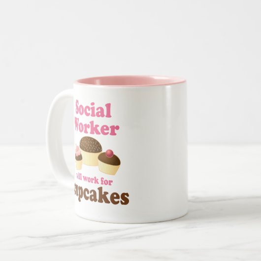 Funny Social Worker Tweekleurige Koffiemok (Voorkant links)