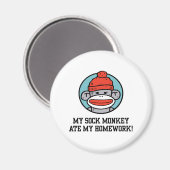 Funny Sock Monkey Magneet (Voorkant / Achterkant)
