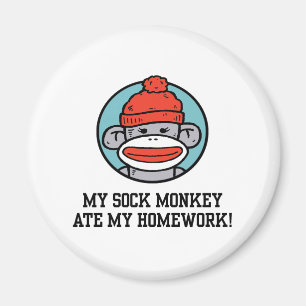 Funny Sock Monkey Magneet
