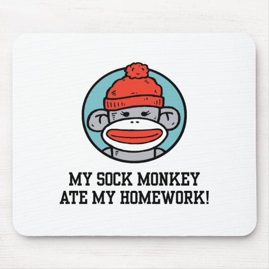 Funny Sock Monkey Muismat (Voorkant)
