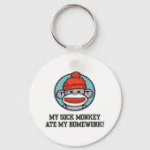 Funny Sock Monkey Sleutelhanger (Voorkant)