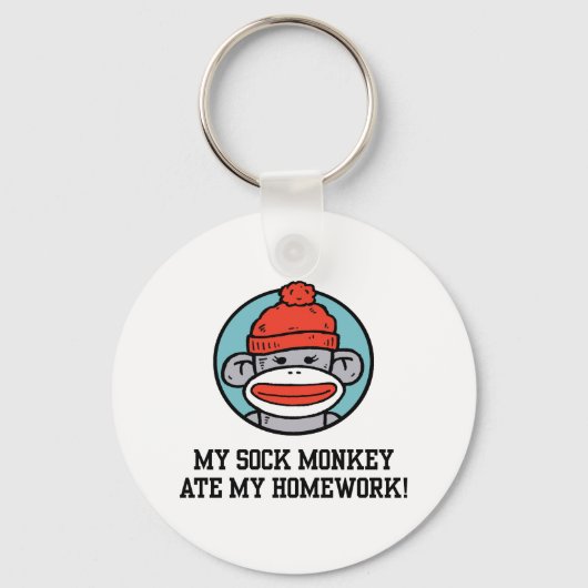 Funny Sock Monkey Sleutelhanger (Voorkant)