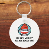 Funny Sock Monkey Sleutelhanger (Voorkant)