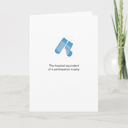 Funny Socks Participation Trophy Get Well Kaart (Voorkant)