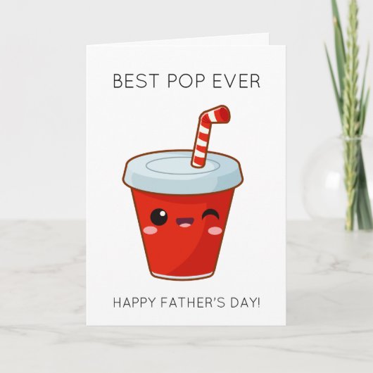 Funny Soda Beste Pop Pun Vaderdag Kaart (Voorkant)