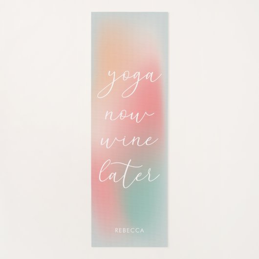 Funny Soft Pastel Gradient Yoga Wine later Yogamat (Voorkant)