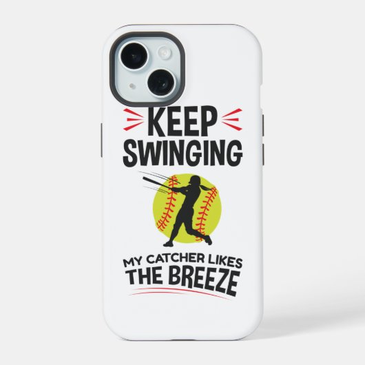 Funny Softbal Werper Blijf Slingeren Briesje iPhone 15 Case (Achterkant)