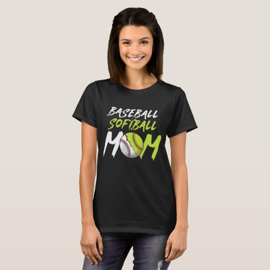 Funny Softball Baseball Ma T-Shirt (Voorkant volledig)