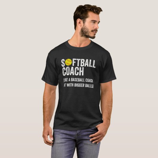 Funny Softball Coach Gift T-shirt (Voorkant volledig)