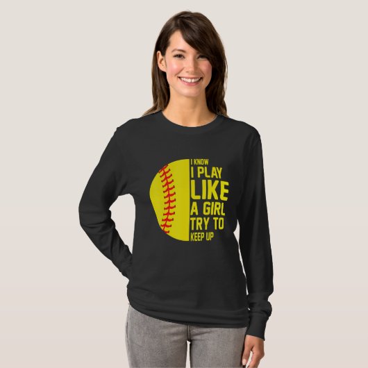 Funny Softball Cute Softball-spelers 1 T-shirt (Voorkant volledig)
