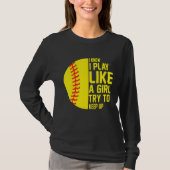 Funny Softball Cute Softball-spelers 1 T-shirt (Voorkant)