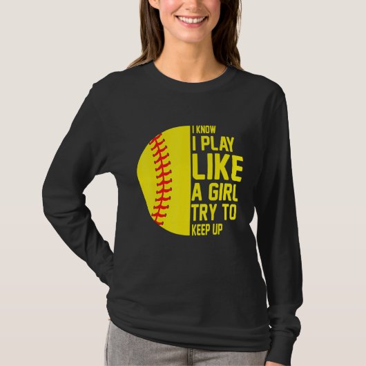 Funny Softball Cute Softball-spelers 1 T-shirt (Voorkant)