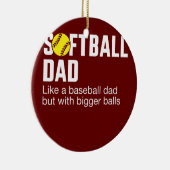 Funny softball dad voor vaderdag van dochter keramisch ornament (Rechts)