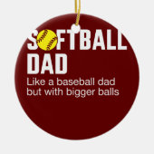 Funny softball dad voor vaderdag van dochter keramisch ornament (Voorkant)