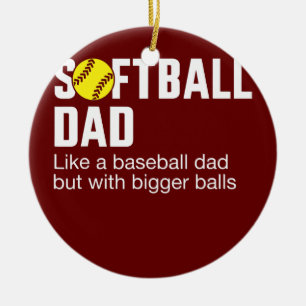Funny softball dad voor vaderdag van dochter keramisch ornament