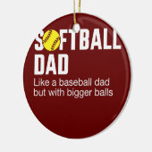 Funny softball dad voor vaderdag van dochter keramisch ornament (Links)