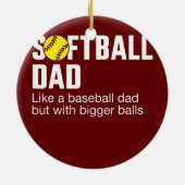 Funny softball dad voor vaderdag van dochter keramisch ornament (Achterkant)