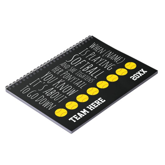 Funny Softball Gifts Player Team Girls Women Her Notitieboek (Linkerzijde)