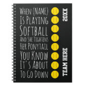 Funny Softball Gifts Player Team Girls Women Her Notitieboek (Voorkant)