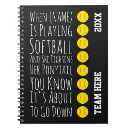 Funny Softball Gifts Player Team Girls Women Her Notitieboek
