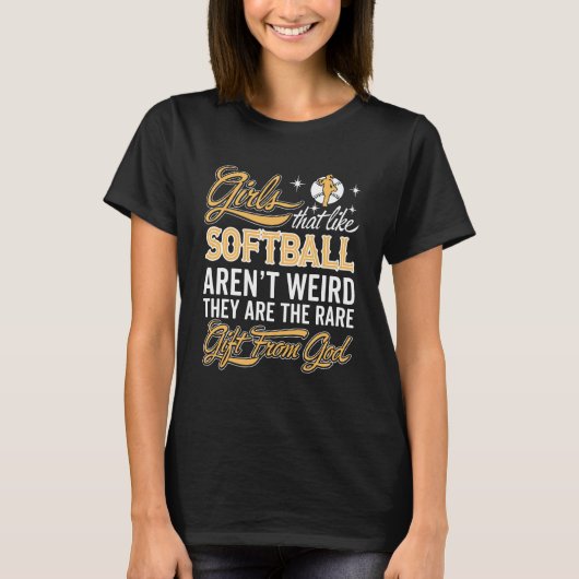 Funny Softball Girl - Softball Lady T-shirt (Voorkant)