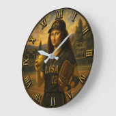 Funny Softball Mona Lisa Pitcher Gift Grote Klok (Hoek)