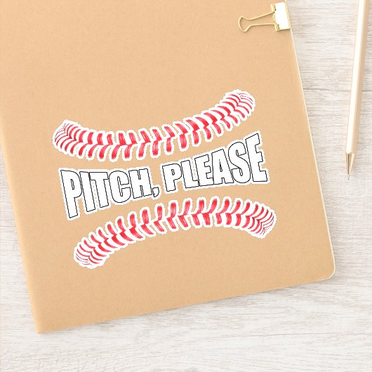 Funny Softball of Baseball Pitch alsjeblieft Sport Sticker (Notitieboek)