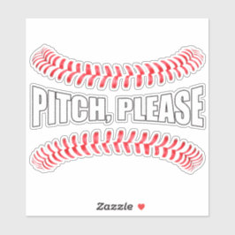 Funny Softball of Baseball Pitch alsjeblieft Sport Sticker