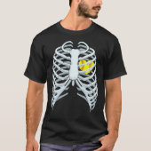 Funny Softball Skeleton Rib Cage Halloween Costume T-shirt (Voorkant)